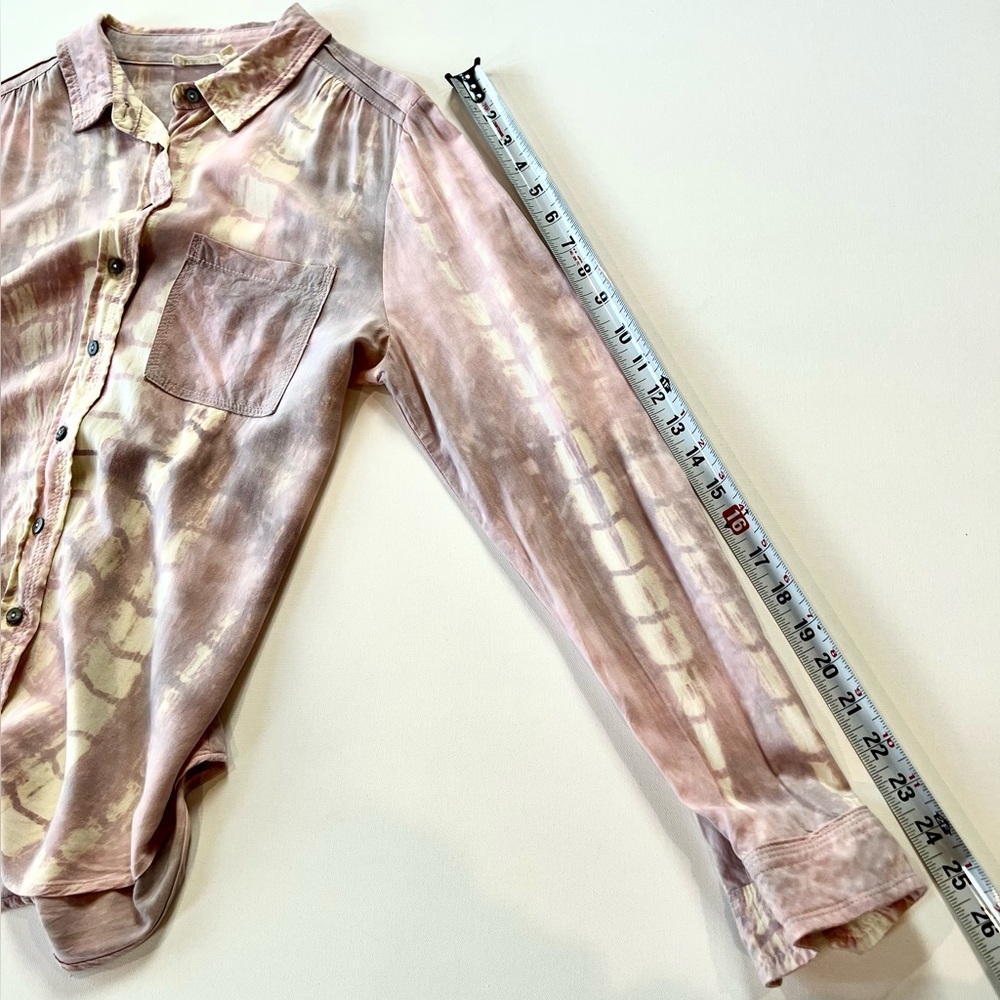 Millibon Tie Dye Button Down Light Pink Cream Women’s Large - Picture 7 of 11
